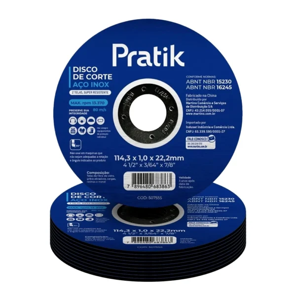 Disco de Corte Pratik 4.1/2” para Aço Inox – Alta Precisão